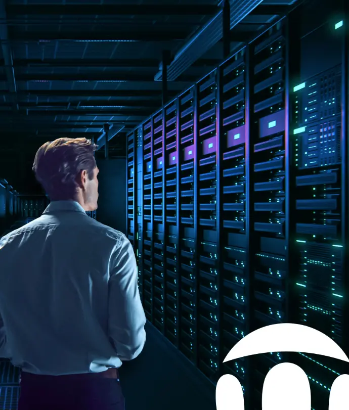 Network administrator looks at web server